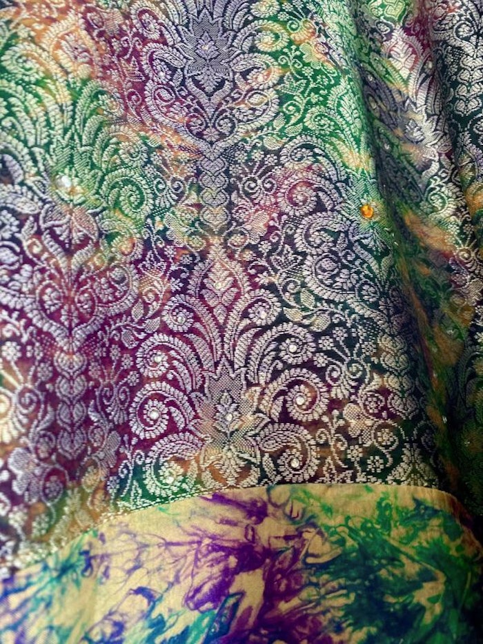 Kimono Durga återvunnen sari Nr 7