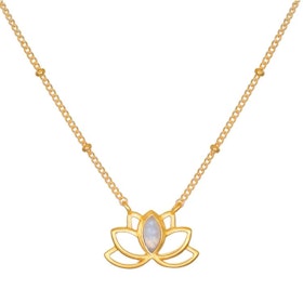 Halsband Open Lotus Moonstone Gold - Satya