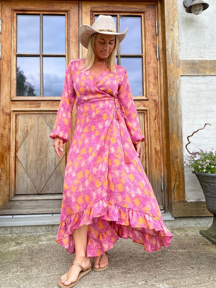 Klänning Ananda återvunnen sari Nr 62