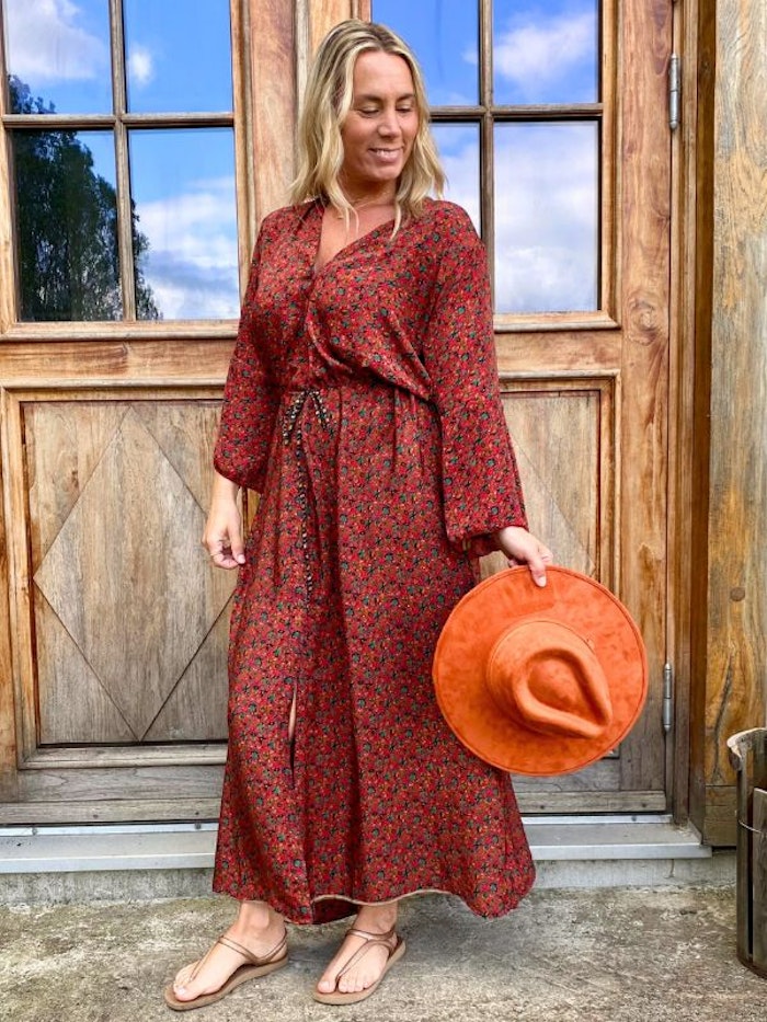 Klänning Lalita återvunnen sari Nr 79
