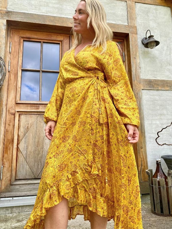 Klänning Ananda återvunnen sari Nr 77