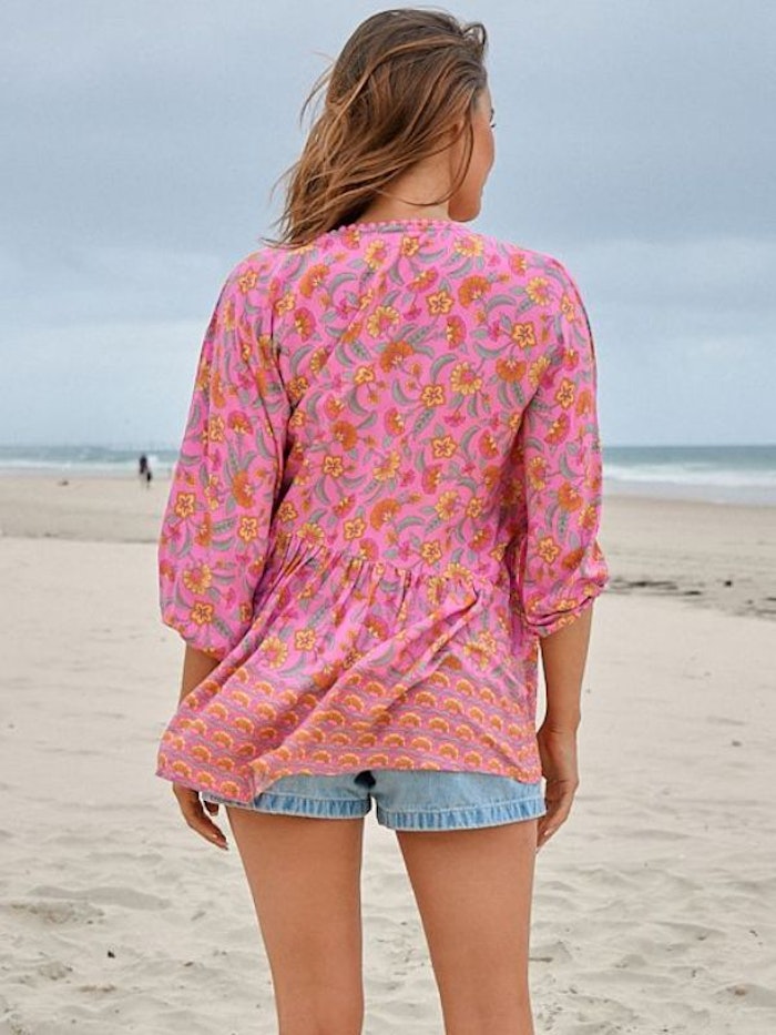 Blus Begonia Print Chloe Top - Jaase