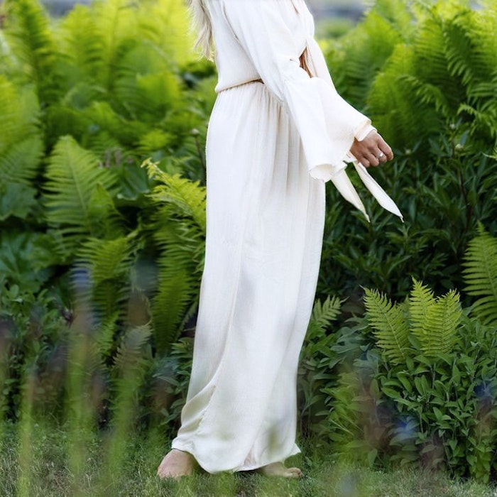 Byxor Wide Pants Seashell - Mad Peach