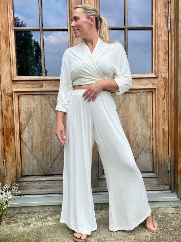 Byxor Bamboo Flow Pants Seashell - Mad Peach