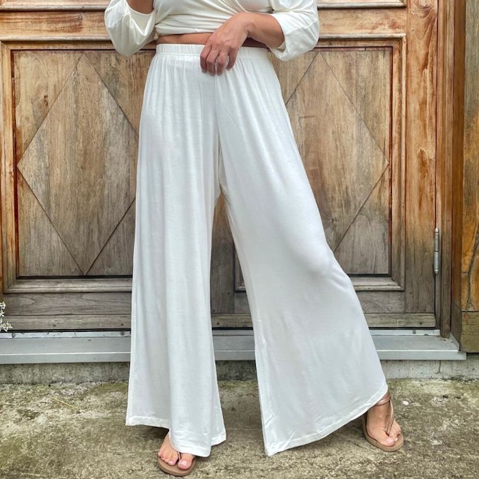 Byxor Bamboo Flow Pants Seashell - Mad Peach