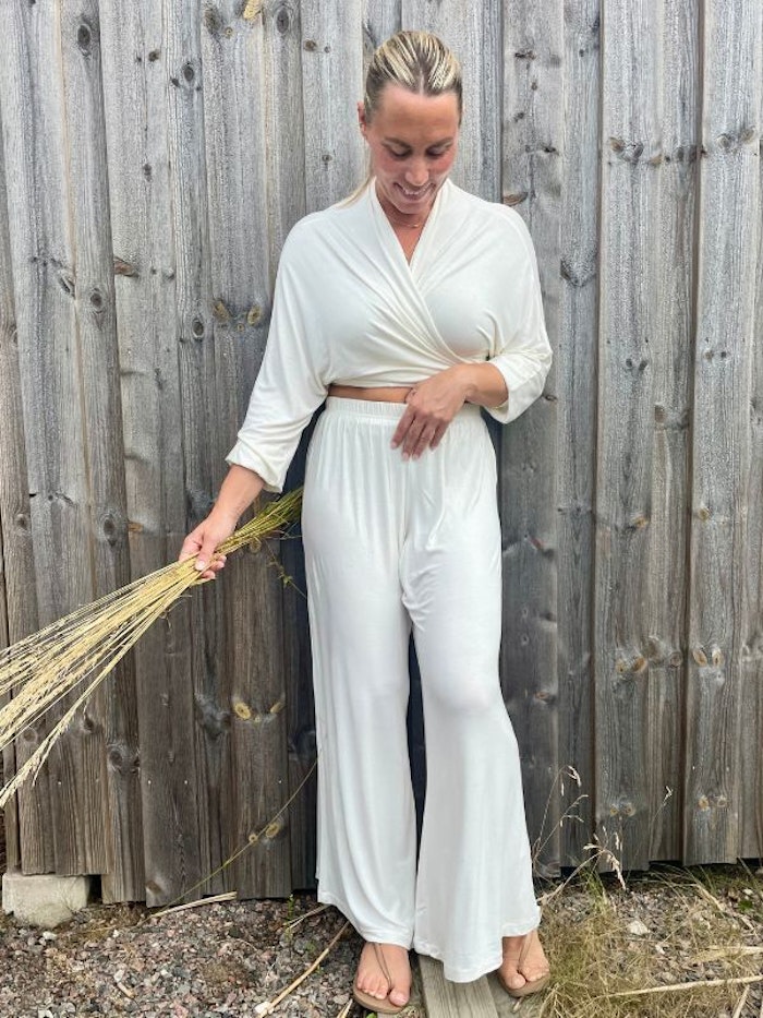 Byxor Bamboo Flow Pants Seashell - Mad Peach