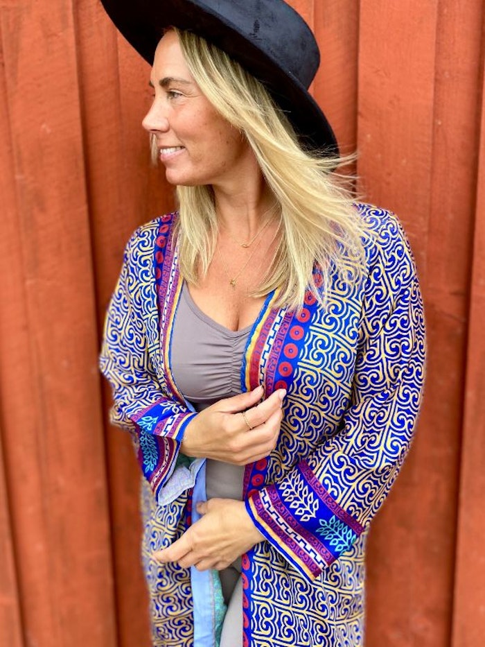 Kimono VÄNDBAR återvunnet silke Nr 178