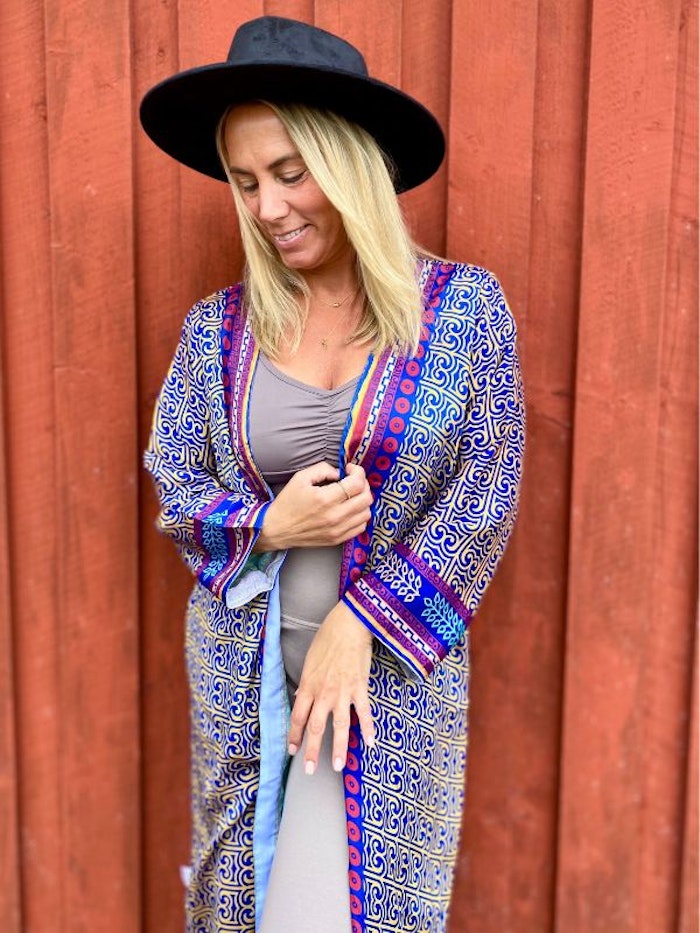 Kimono VÄNDBAR återvunnet silke Nr 178