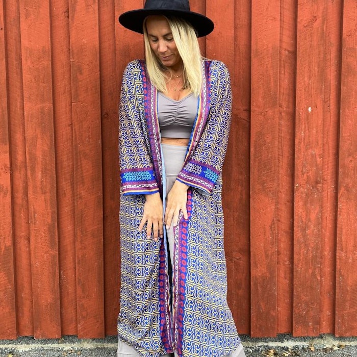 Kimono VÄNDBAR återvunnet silke Nr 178