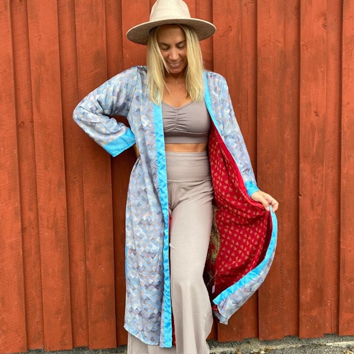 Kimono VÄNDBAR återvunnet silke Nr 173