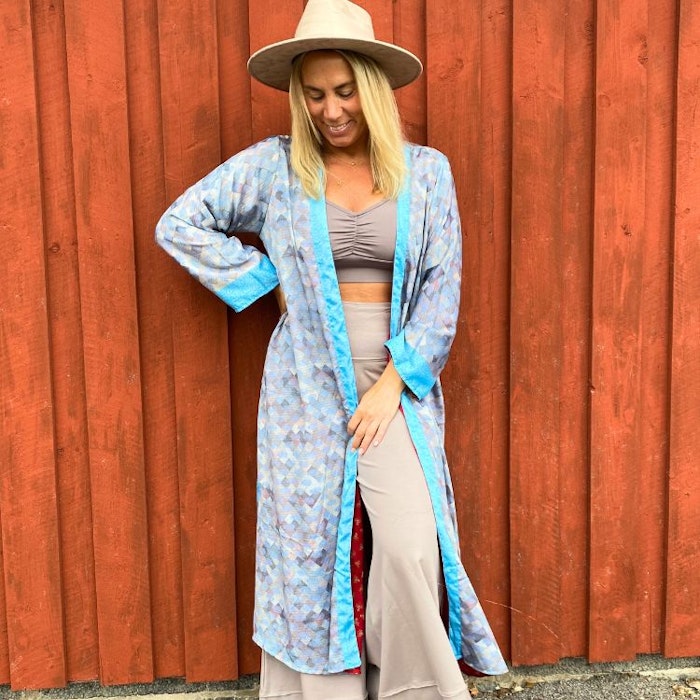 Kimono VÄNDBAR återvunnet silke Nr 173