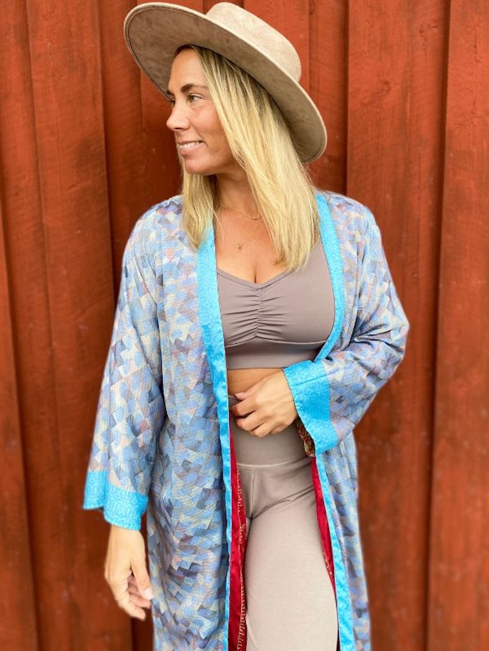 Kimono VÄNDBAR återvunnet silke Nr 173