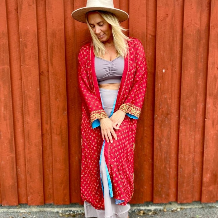 Kimono VÄNDBAR återvunnet silke Nr 173