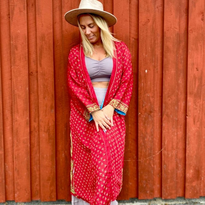 Kimono VÄNDBAR återvunnet silke Nr 173
