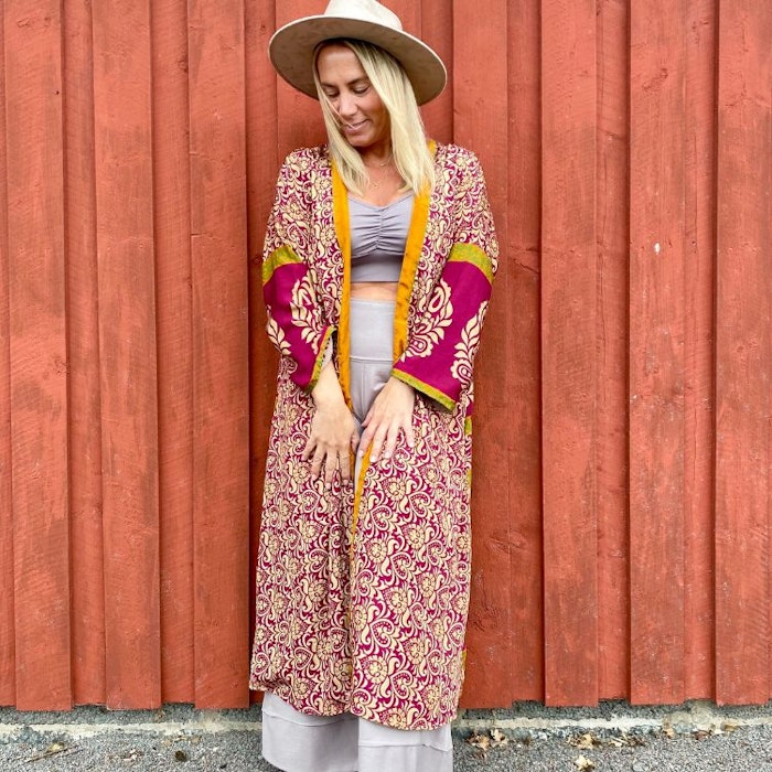 Kimono VÄNDBAR återvunnet silke Nr 204