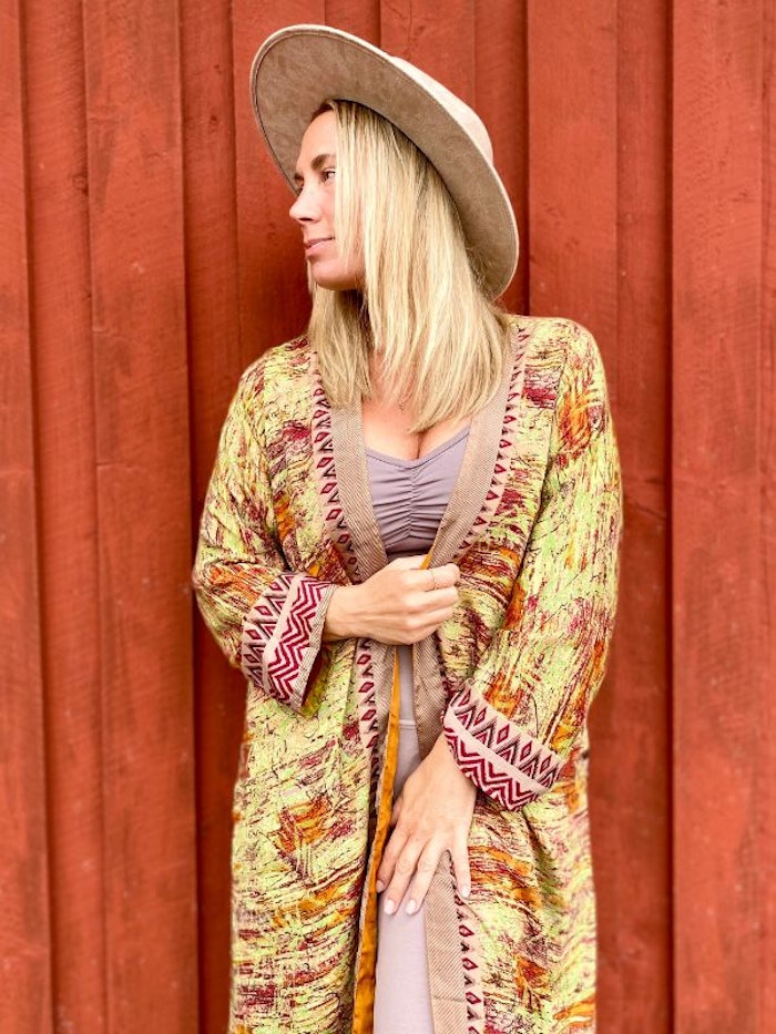 Kimono VÄNDBAR återvunnet silke Nr 204