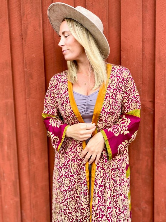 Kimono VÄNDBAR återvunnet silke Nr 204