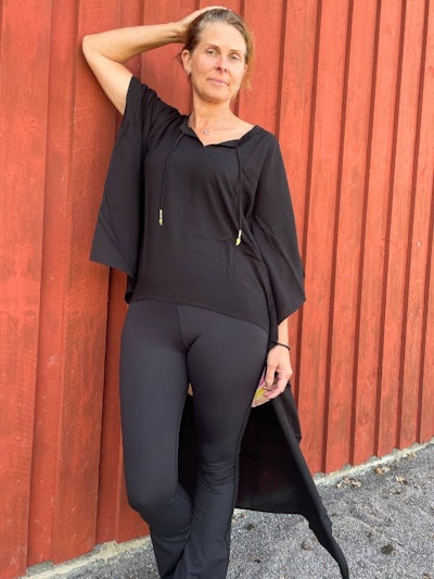 Everyday Kaftan top "Black Silver Rainbow wings" long- Warriors of the divine