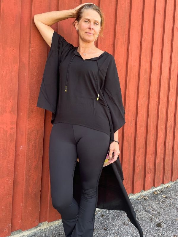 Everyday Kaftan top "Black Silver Rainbow wings" long- Warriors of the divine