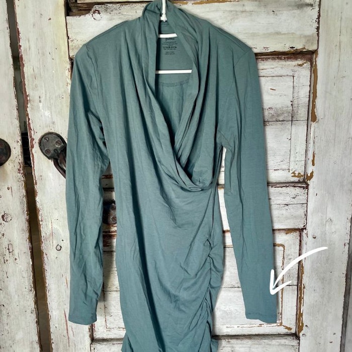 2:A SORTERING Yogatröja stl L Good Karma longsleeve tunic Jade - Urban Goddess