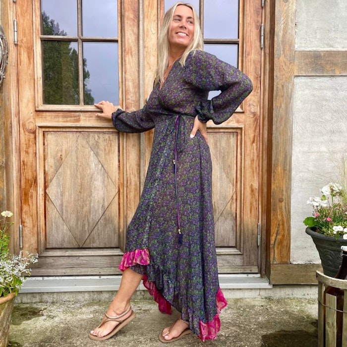 Klänning Ananda återvunnen sari Nr 92