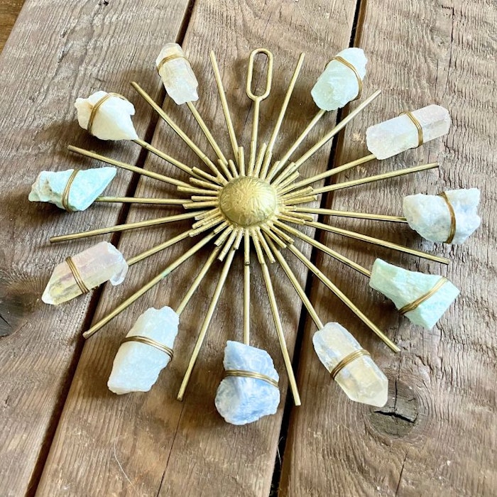 2:A SORTERING Kristall Beach Vibes Sunburst Healing Crystal Grid - Ariana Ost