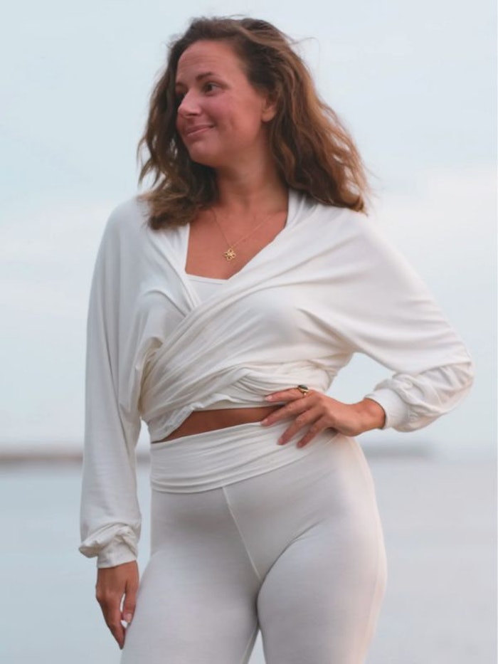 Yoga Wrap top Seashell - Mad Peach