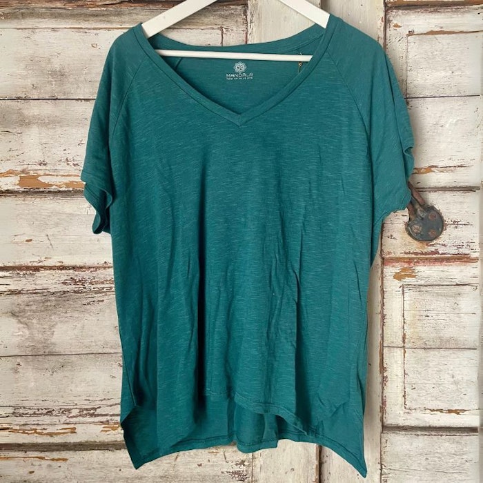 2:A SORTERING Tröja stl M V-neck Aviator Green - Mandala