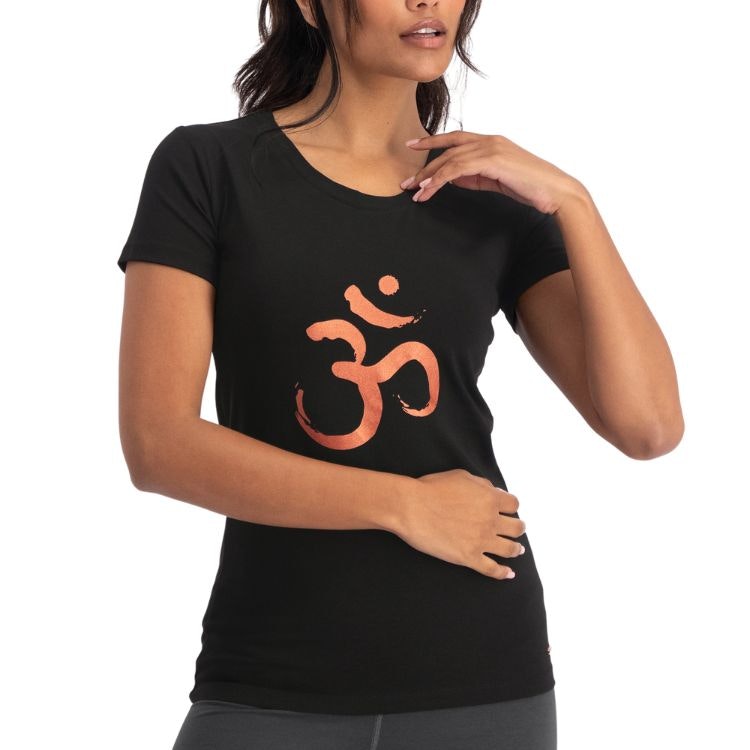 Yogatopp Om Core Tee Onyx Black - Urban Goddess