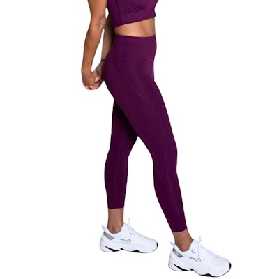 2:SORTERING Yoga leggings stl. XS High rise 7/8 Plum - Girlfriend Collective