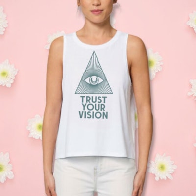 Linne Tank Top "Trust Your Vision" White - Soul Factory