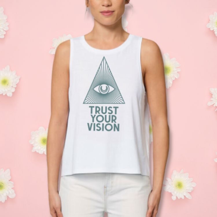 Linne Tank Top "Trust Your Vision" White - Soul Factory