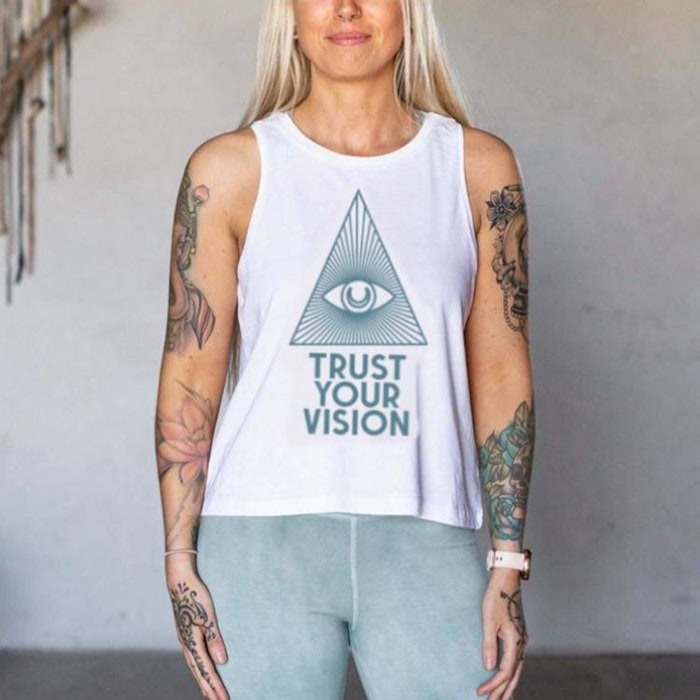 Linne Tank Top "Trust Your Vision" White - Soul Factory