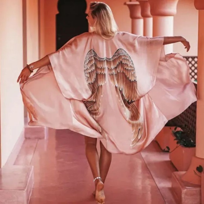Luxe silk kimono short "Musk" - Warriors of the divine