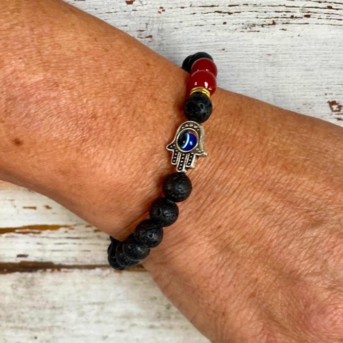 Stenarmband Lava Hamsa