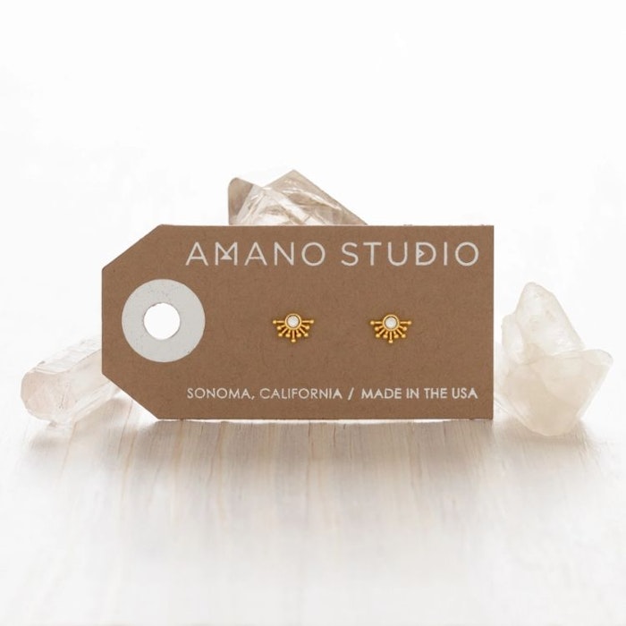 Örhänge "Rays of light" studs crystal - Amano Studio