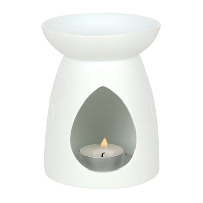 Aromalampa motiv Buddah vit 17cm