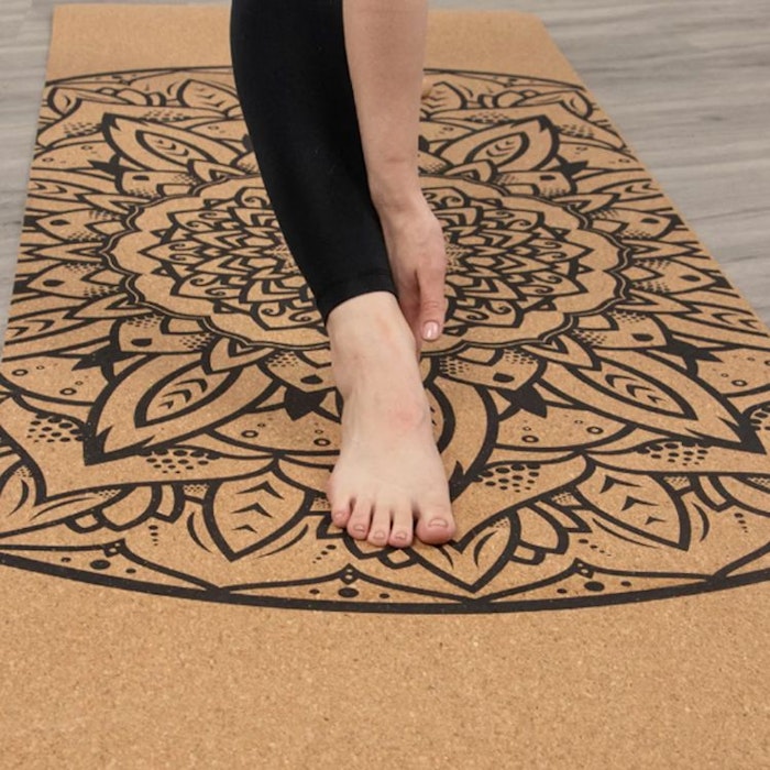 Yoga-Kit Mandala kork - Yogamatta, yogablock, bok & doftspray