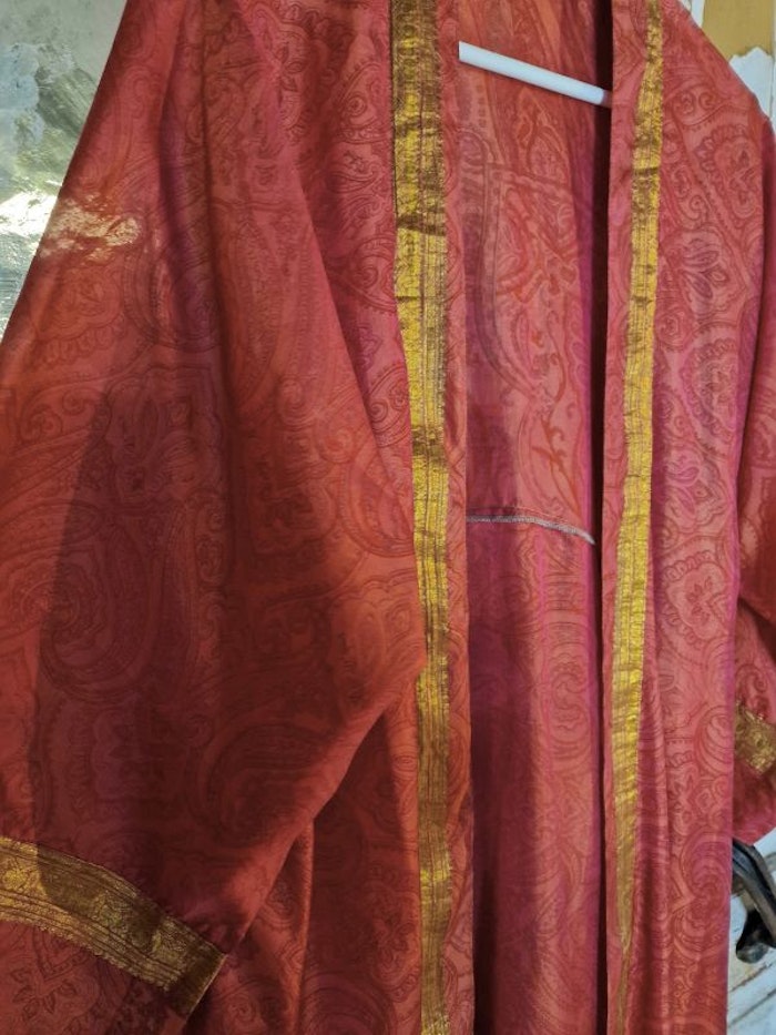 Kimono Uma återvunnen sari Nr 115