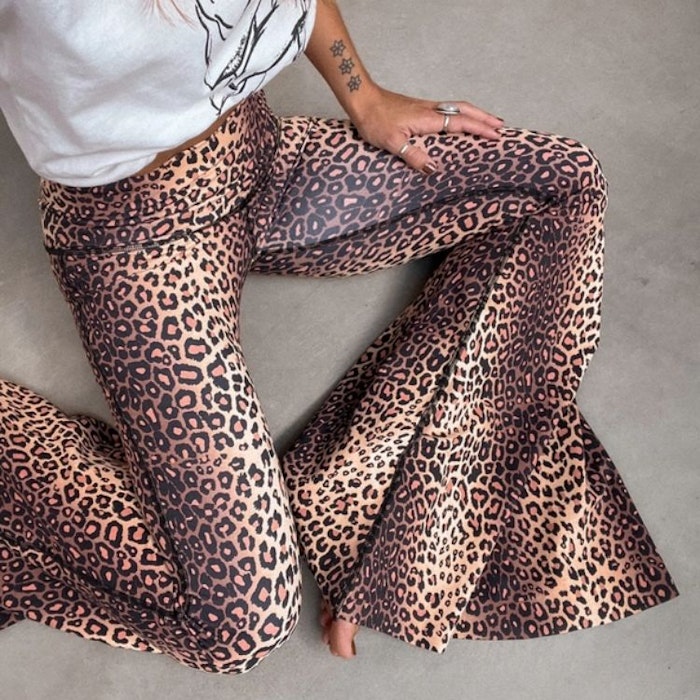 Yogaleggings Golden cat long Bell Bottom - Teeki