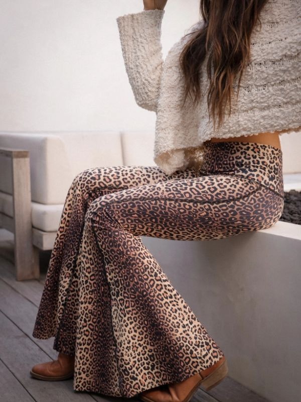 Yogaleggings Golden cat long Bell Bottom - Teeki