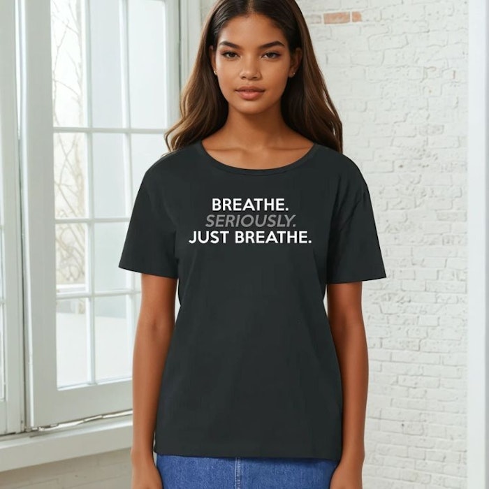 T-shirt "Breathe Seriously Just Breathe" Black - Soul Factory