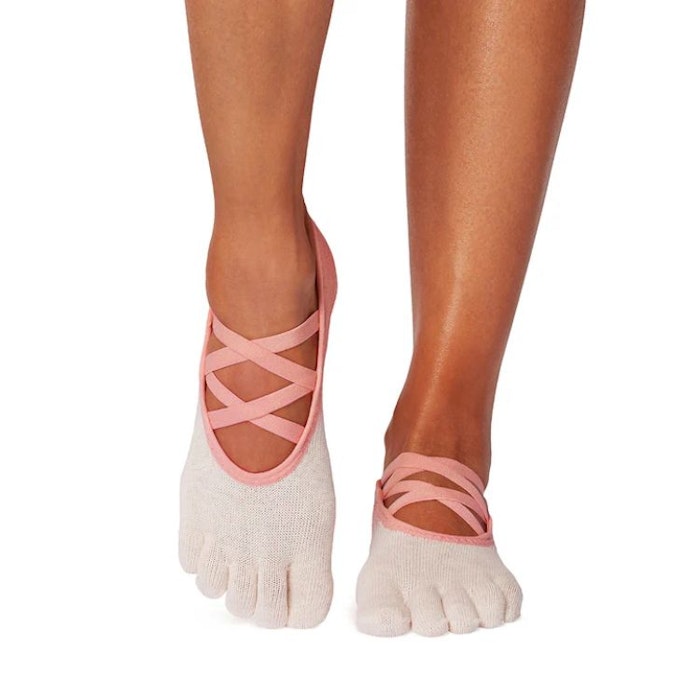Yogastrumpor Fulltoe Elle Hot Coral Ombre - Toesox