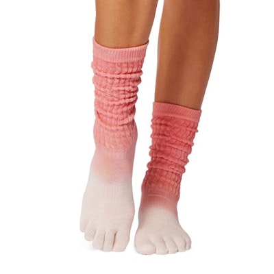 Yogastrumpor Full toe Slouch grip Hot Coral  - ToeSox