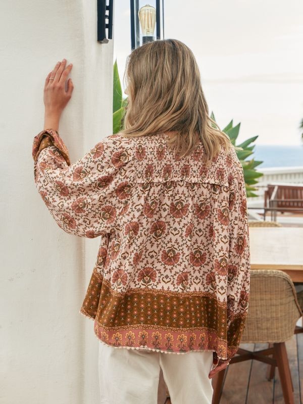 Blus Wild Gypset Print Rue Top - Jaase