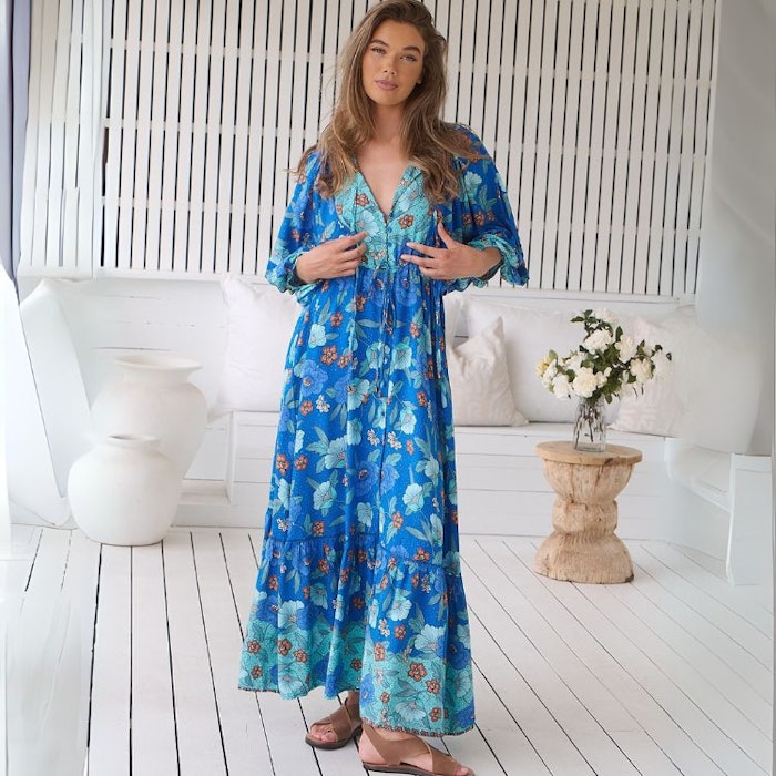 Klänning Love in Mist print Catalonia Maxi dress - Jaase