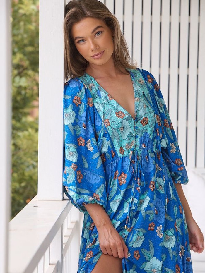 Klänning Love in Mist print Catalonia Maxi dress - Jaase