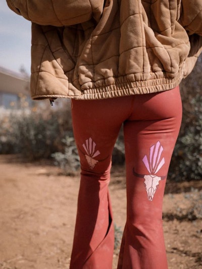 Yogaleggings Buffalo Princess rust long Bell Bottom - Teeki