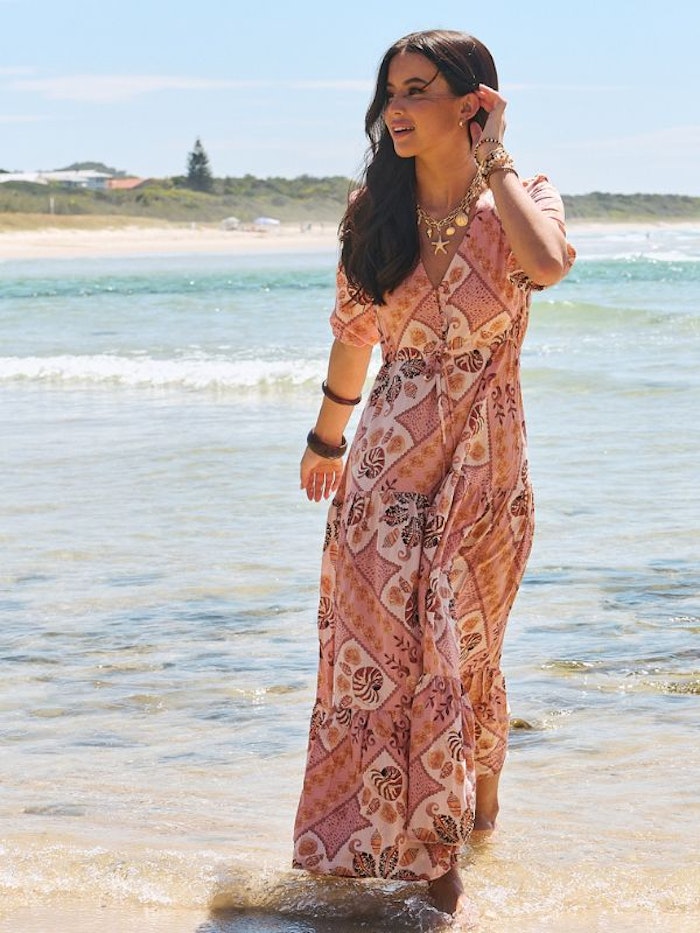 Klänning Tahitian print Tessa Maxi dress - Jaase