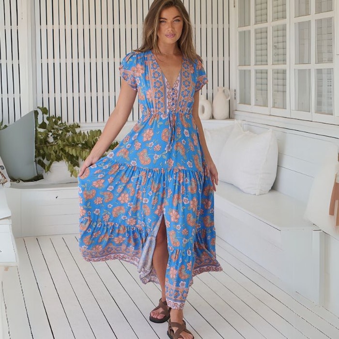 Klänning Sunseeker print Melissa maxi dress - Jaase